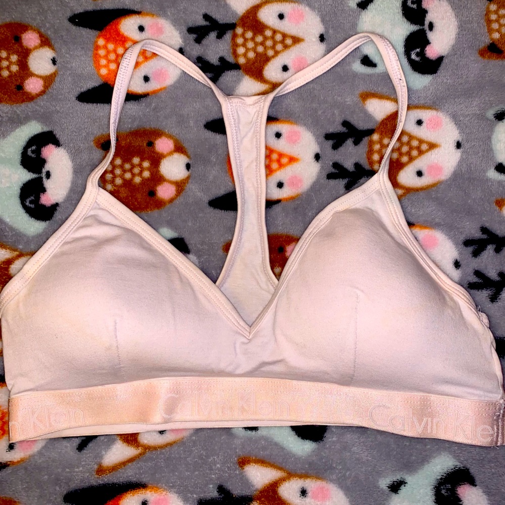 Calvin Klein light blush pink sports bra